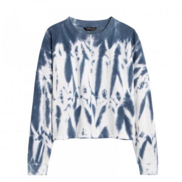 Banana Republic Tops - Banana Republic Womens Blue Tye-Dye Cropped Pullover Sweatshirt NWOT